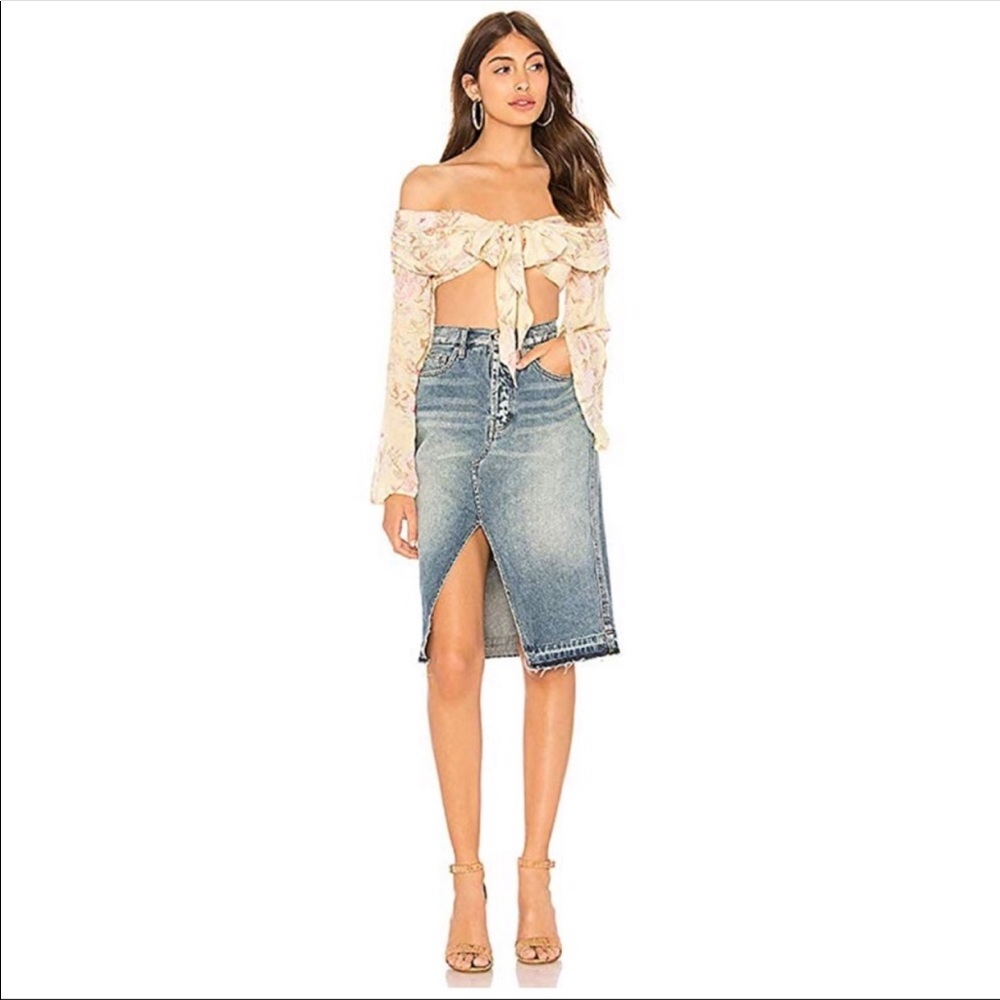 New Free people jean skirt - Picture 1 of 3